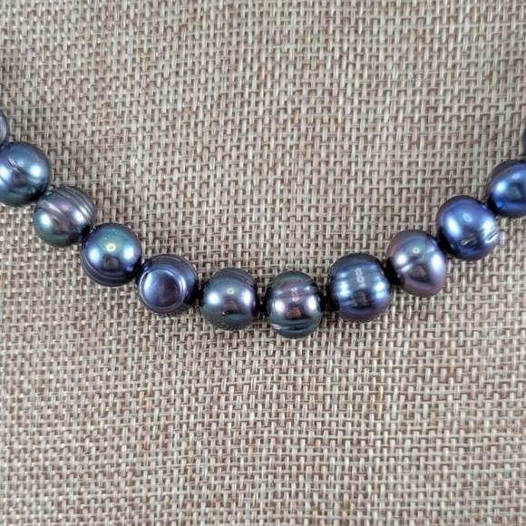 REAL 17" Black Pearl Necklace - Picture 5 of 8